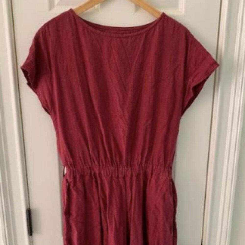 NotPerfectLinen Adelaide Dress in Deep Burgundy, size M/L